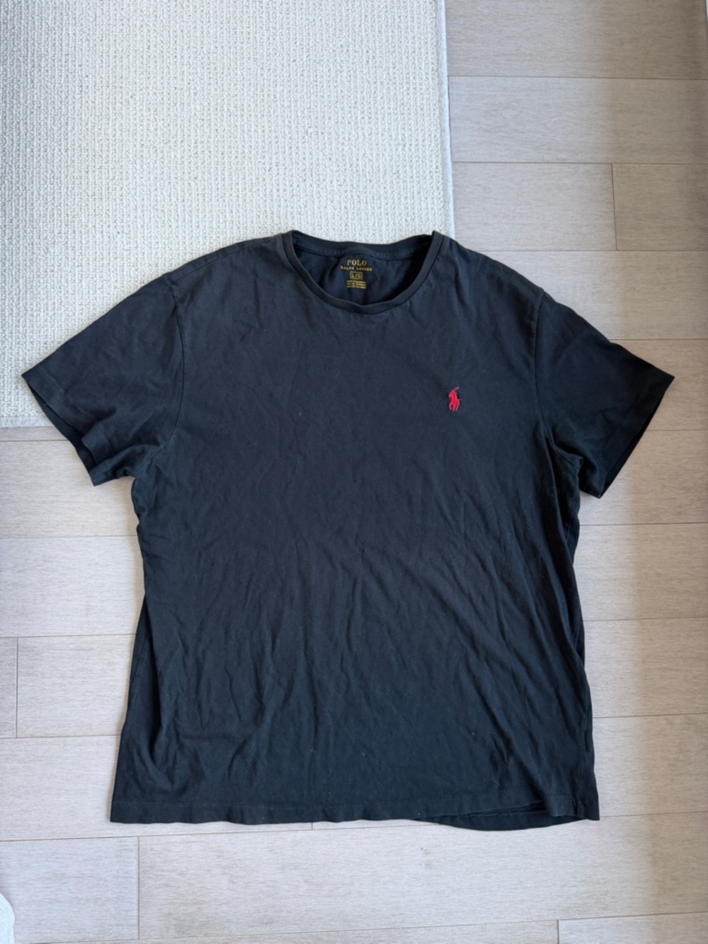 Polo by Ralph Lauren Black Crewneck T-Shirt with Red Polo Logo
